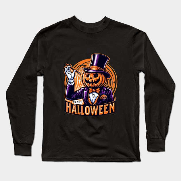 Jack Pumpkinhead Long Sleeve T-Shirt by BukovskyART